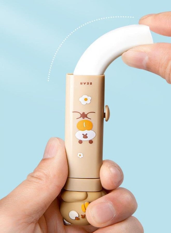 DCELLA Stylish Retractable Eraser Novelty Eraser Cute Character Shaped Press 2 Pcs Mechanical Rubbers Refill Erasers for Kids Gift for Kids (Brown) - Image 3